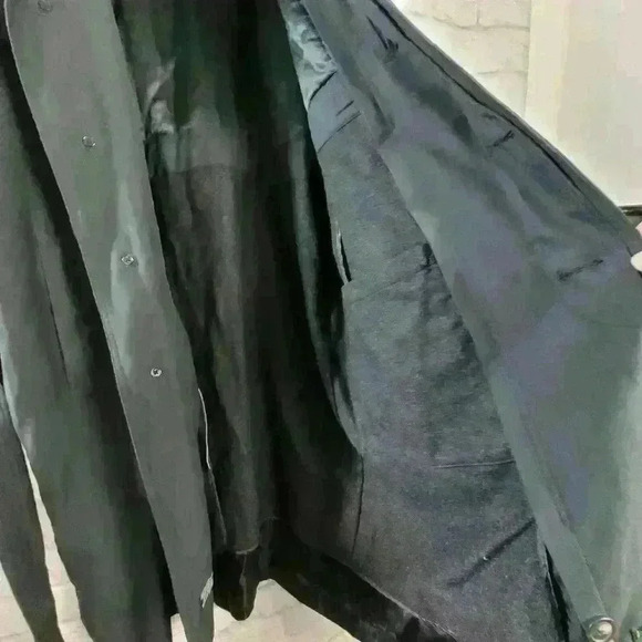 Ralph Lauren Trench Coat Black Jacket Sz 42R - Picture 6 of 14